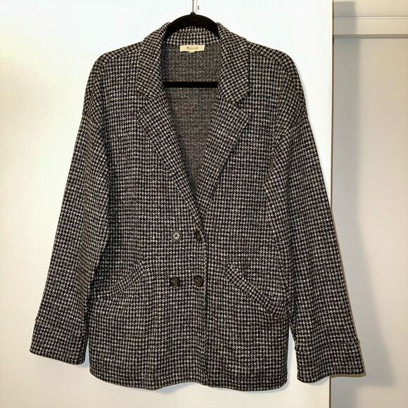 Madewell Medium Redford Houndstooth Button Down Collared Women’s Jacket EUC - Picture 1 of 12